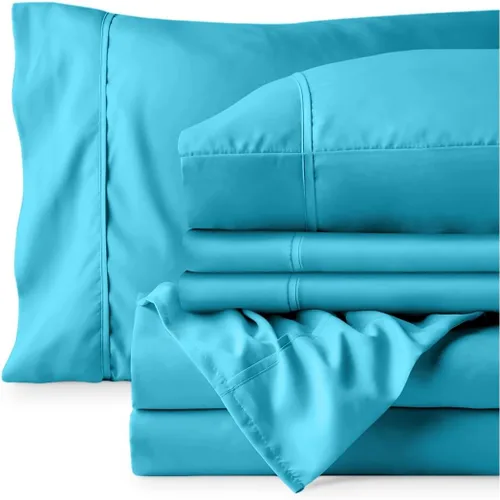 Vista 173 de Bare Home Sheet Set 1800 Ultra-Soft with 2 Pillowcases (Twin XL, Dark Blue)