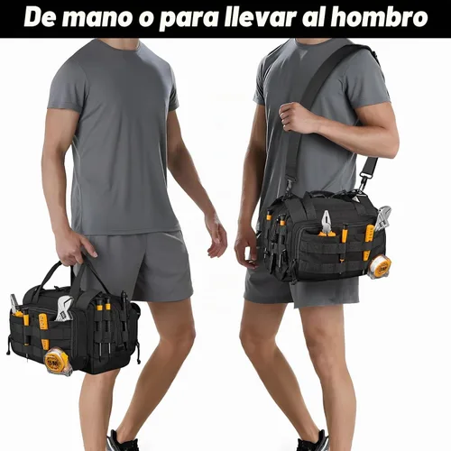 Vista 6 de MOZETO Bolsa de herramientas de 12 pulgadas, resistente al agua, pequeña bolsa de herramientas táctica, bolsas de herramientas con asa duradera
