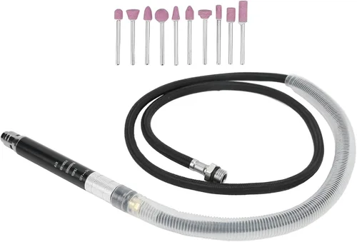 Vista 8 de FTVOGUE Kit de amoladora de troqueles de lápiz neumático - Juego de amoladora de micro troqueles - herramienta de pulido y grabado - 90 psi - plata