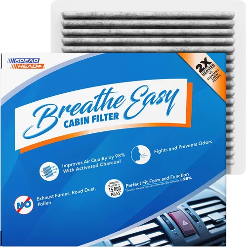 Vista 26 de Spearhead Odor Defense Breathe Easy - Filtro de cabina para AC y calentador Compatible con Chrysler 200 2015-17, Cherokee 2014-18 como OEM Hasta