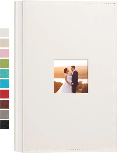 Vista 22 de potricher Álbum de fotos pequeño de 4 x 6 pulgadas, 100 fotos, cubierta de cuero, libro de fotos con 100 bolsillos horizontales para familia, boda