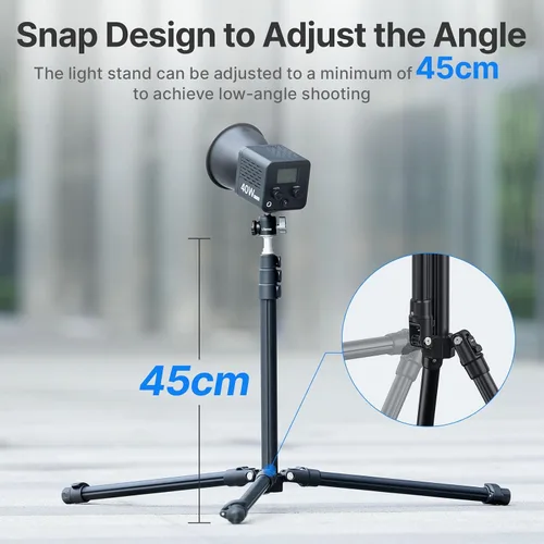 Vista 5 de Ulanzi TT43 Soporte de luz extensible para fotografía, trípode de aluminio ajustable de 6.23 pies, trípode de iluminación de estudio portátil