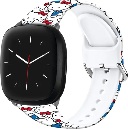 Vista 2 de Correas de reloj de dibujos animados con patrón impreso, compatibles con Fitbit Versa 4/Versa 3/Sense 2/Sense, correa deportiva de silicona suave
