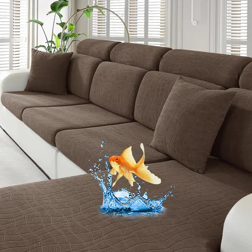 Vista 11 de MAXIJIN Fundas impermeables para cojín de sofá Fundas elásticas para asiento de sofá Fundas lavables, Fundas seccionales para cojines de exterior