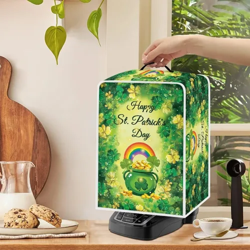 Vista 112 de Funda para cafetera, poliéster, azul, se adapta a la mayoría de máquinas de café estándar, protector resistente al polvo, huellas dactilares Playa