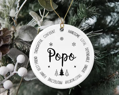 Vista 2 de Adorno descriptivo Popo, adorno de Navidad con el mejor regalo de Navidad Popo Ever, regalo de recuerdo de Navidad de hija o hijo, nuevo regalo