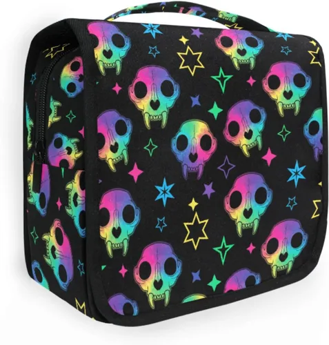 Vista 31 de MNSRUU Hanging Toiletry Bag Bats Satellites Skulls and Trees Travel Makeup bag for Toiletries Portable Travel Toiletry Organizer Cosmetic Bags with