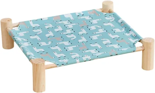 Vista 11 de Wooden Cat Hammock, Lounge for Relaxing with Modern Style, Natural Solid Wood with Breathable Fabric, Elevated Sleeping Spot, Versatile for Home