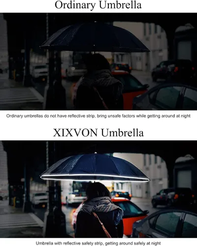 Vista 4 de XIXVON Umbrella Pro UPF 50 99 UV Protection Reflective Safety Strip Sturdy Windproof Travel Portable Automatic Reverse Folding Umbrella
