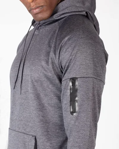 Vista 5 de Layer 8 Sudadera con capucha para hombre, ligera, de forro polar, para entrenamiento, entrenamiento, atlética, para fitness, fitness