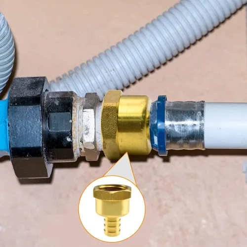 Vista 6 de SDTC Tech 1/2 pulgada PEX a 1/2 pulgada NPT hembra rosca tubería de montaje Adaptador de acoplamiento recto de tubo de crimpado de púas de latón
