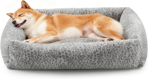 Vista 29 de JOEJOY Cama para Perro de Tamaño Mediano, Cama para Mascotas Ortopédica Lavable de Forro Polar de Pana Suave Premium con Funda de Cremallera