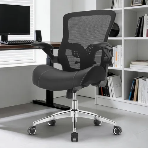 Vista 9 de Silla de oficina grande y alta de 400 libras, silla de escritorio ergonómica con cojín ancho de espuma de modelado 3D, silla de computadora