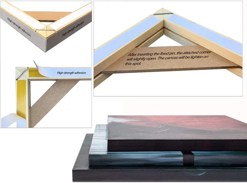 Vista 4 de Barras de Ensanchamiento de Madera DIY para Lienzo Kit de Marco de Lienzo de Madera Sólida Fácil de Montar para Envoltura de Galería Pintura al Óleo