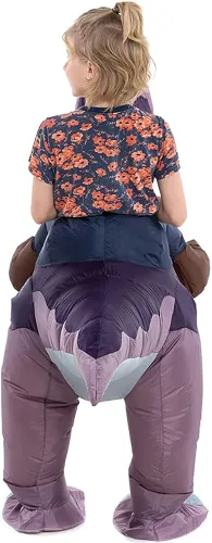 Vista 4 de HSCTEK Disfraz inflable de dinosaurio para niños y niñas