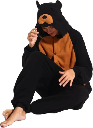 Vista 5 de Mameluco de oso para adultos, pijama de una sola pieza, para cosplay, ropa de dormir de animales, disfraz para mujeres y hombres