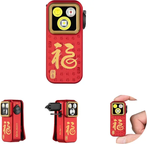 Vista 12 de OLIGHT Oclip Pro - Linterna recargable EDC con clip, Phantom Squadron Red Light, 500 Lumens Floodlight, Spotlight, Pocket-Sized, USB-C Charging
