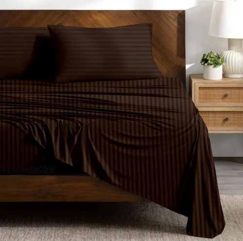 Vista 11 de Juego de sábanas tamaño individual de 4 piezas, 100% algodón egipcio, 400 hilos, sábana bajera ajustable de 22 pulgadas de profundidad con elástico