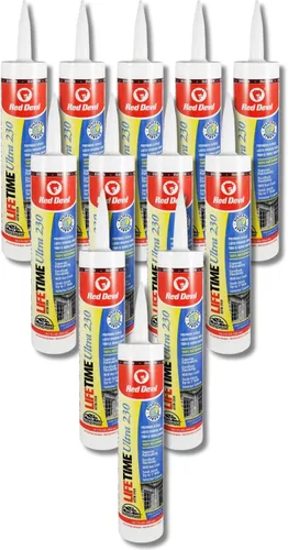 Vista 10 de Red Devil 077020 Lifetime Sellador de látex acrílico elastomérico ultra premium, 10.1 onzas, almendra, paquete de 1