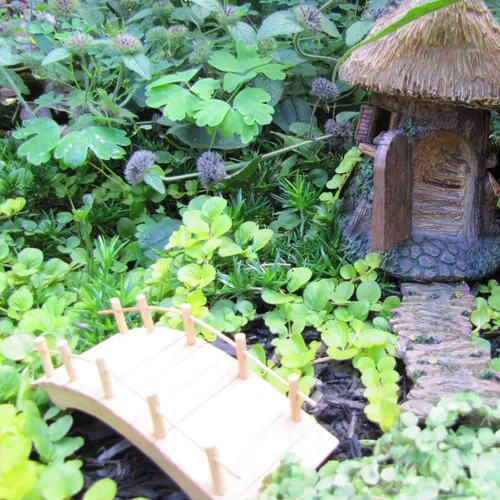 Vista 2 de Adorno de casa de muñecas en miniatura para jardín de hadas, camino de piedra de flores