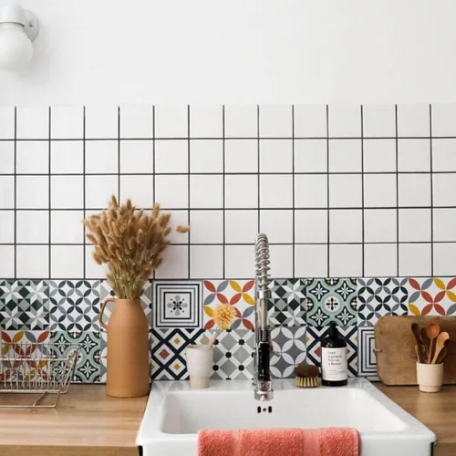 Vista 4 de Pegatinas para azulejos 15 X 5.9 in - Azulejos estrellados