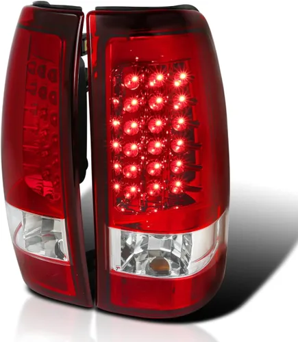 Vista 11 de SPEC-D TUNING Carcasa cromada de lente transparente LED para luces traseras Compatible con Chevy Silverado 1500/1500HD/2500/2500HD/3500 1999-2002