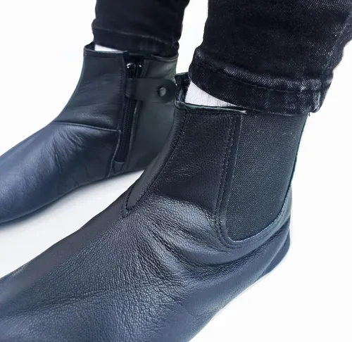 Vista 3 de Calcetines de piel de oveja para hombre, calcetines de cuero con cremallera