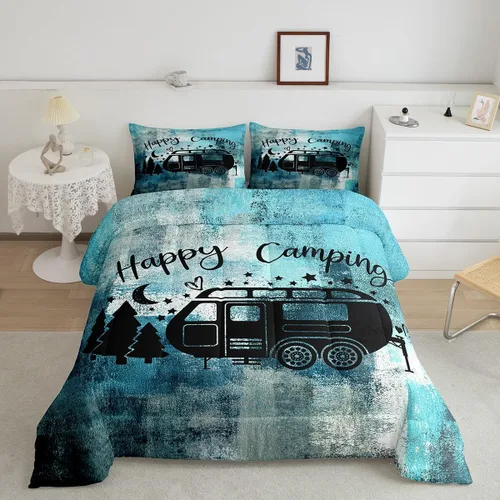 Vista 23 de Erosebridal Juego de ropa de cama turquesa tamaño individual para niños y niños, color verde azulado y gris degradado para niñas y adultos, relleno