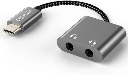 Vista 7 de Cubilux divisor de auriculares de 3,5 mm a doble conector de audio compatible con MacBook iPad iPod, Smartphone, computadora, portátil, tableta, 2