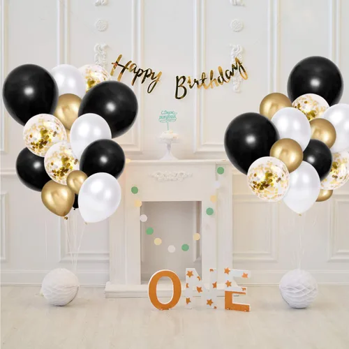 Vista 3 de Globos de látex negro de 12 pulgadas, 60 globos gruesos para decoraciones de fiestas (12 pulgadas negro)