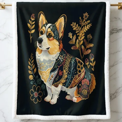 Vista 32 de Manta de sherpa de retazos de perro de peluche otoñal, acogedora manta de otoño con bonito estilo colcha de cachorro, manta cálida y suave