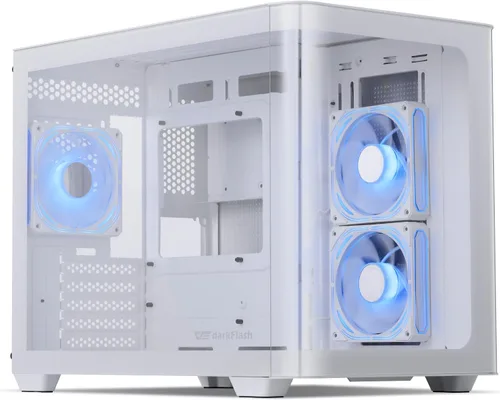 Vista 10 de darkFlash ATX Mid-Tower Estuche para PC Gaming, Enchufe Trasero BTF para Placa Base, con 4 Ventiladores ARGB Estuche para Computadora, Vidrio Curvo