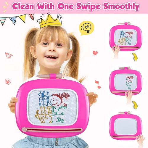 Vista 4 de Smasiagon Juguetes para niñas y niños, tablero de dibujo magnético para niños pequeños, tablero de garabatos de aprendizaje temprano escritura