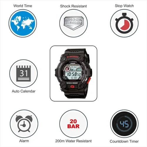 Vista 2 de Casio G-Shock Reloj digital para hombre con esfera gris - G-7900-1DR (G260), Gris, Digital