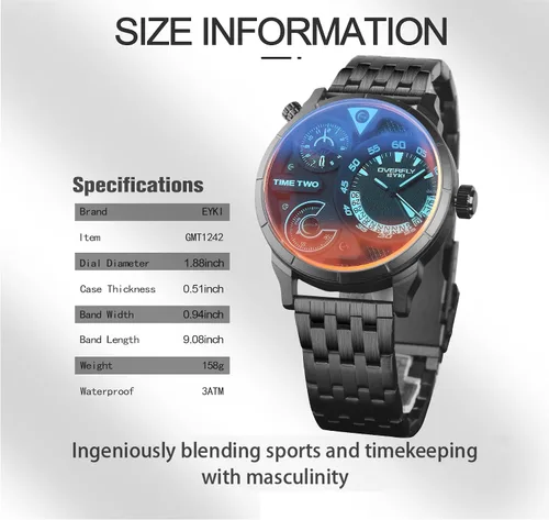 Vista 6 de Relojes impermeables para hombre reloj de pulsera analógico de cuarzo con correa de silicona para exteriores Negro