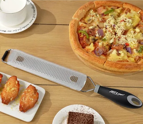 Vista 5 de ALLTOP Zester de limón, rallador de alimentos de acero inoxidable de mano, herramienta de cocina profesional para queso, parmesano, verduras