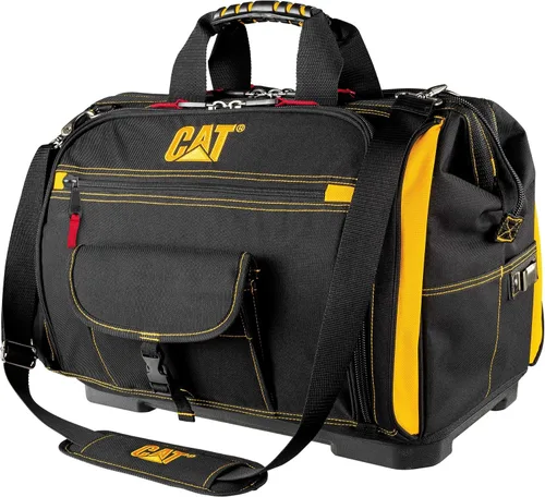 Vista 14 de Cat Bolsa de herramientas de boca ancha de 13 pulgadas con 3 bolsillos exteriores, interior de alta visibilidad, parte inferior reforzada