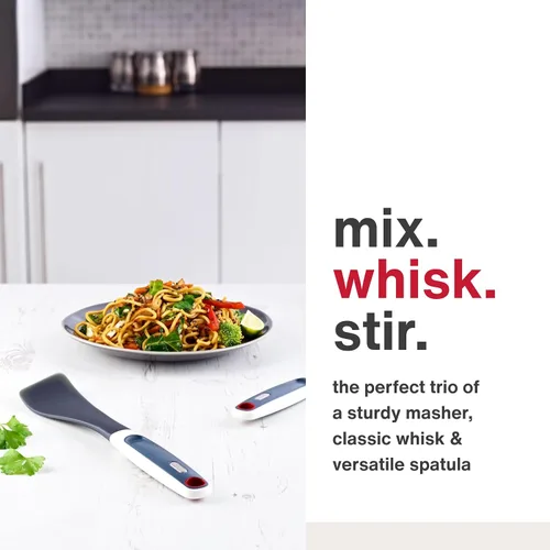 Vista 2 de Zyliss Mini machacador y cuchara, mini batidor y hace todo – triturador de alimentos apto para lavavajillas, batidor pequeño y espátula de silicona