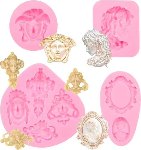 Vista 17 de Molde de fondant de silicona de voluta barroca para decoración de pasteles, 4.67x3.58 pulgadas Sin BPA, apto para lavavajillas, microondas, fácil
