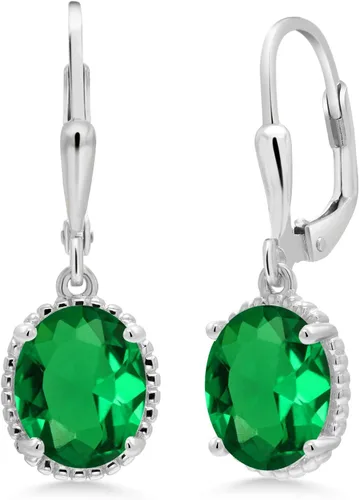 Vista 133 de Gem Stone King Aretes colgantes de gota para mujer, plata de ley 925, piedra natal ovalada de 0.354 x 0.276 in, joyería fina, regalos para ella