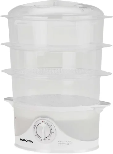 Vista 2 de Kalorik Vaporizador eléctrico de alimentos con controles manuales de 3 niveles con cestas aptas para lavavajillas, sin BPA, 800 vatios