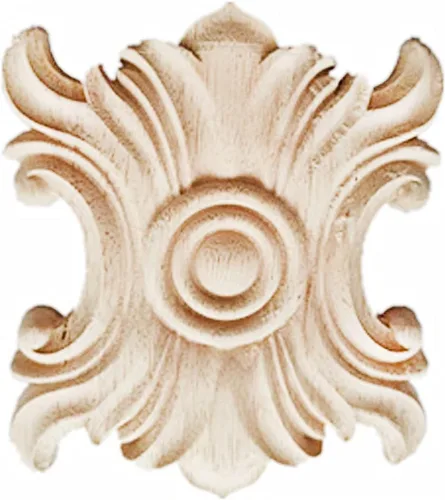 Vista 10 de Apliques de madera tallada en madera tallada calcomanía sin pintar muebles cama puerta gabinete decoración (01,12x9cm/4.72x3.54inch)