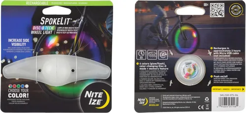Vista 9 de Nite IZE SpokeLit - Luz de rueda para bicicleta para visibilidad y seguridad, luces LED para ruedas de bicicleta, luz de rueda de bicicleta, batería