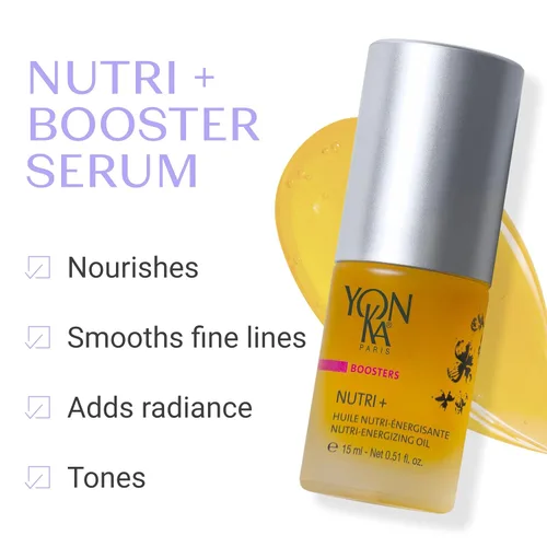 Vista 2 de Yonka Booster Nutri+, Aceite Facial Nutritivo, 0.51 fl oz Vitamins E & F, Cereal Germ Oil, Smooths Fine Lines & Supports Repair, For Dry &