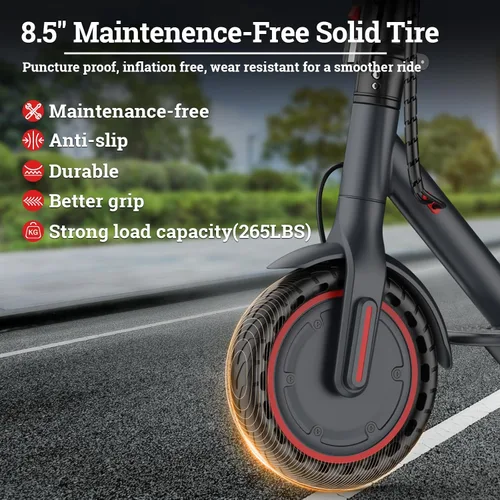 Vista 4 de Qlaway Electric Scooter for Adults, 350W/500W Motor, Up to 22 Miles Long Range, 8.5" /10" Solid Tires, 265 lbs Load Capacity, Foldable Commuting