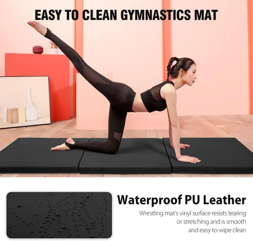 Vista 4 de Tapete de yoga grueso de 2 pulgadas para gimnasio en casa, ejercicio, gimnasia, volteras, pilates, equipo de danza, tapete de juego de espuma