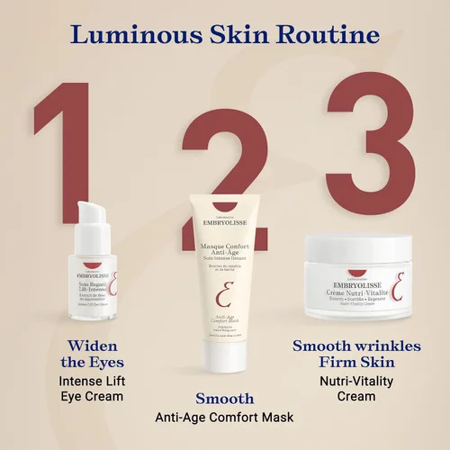Vista 5 de Embryolisse Mascarilla antiedad, máscara facial nocturna de ácido hialurónico y vitamina E, crema antiarrugas natural y orgánica, loción sin