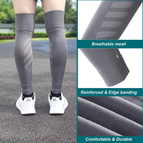 Vista 5 de Calcetines de compresión de manga de pantorrilla para hombres y mujeres, jóvenes, manga de pierna de rugby, calcetines de protección para fútbol