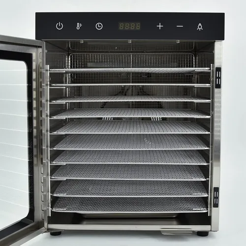 Vista 7 de Deshidratador de alimentos de 10 bandejas para frutas, verduras, carne, carne de res, secadora eléctrica de alimentos de 800 W con control