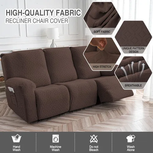 Vista 34 de Gennia Funda Impermeable para Silla Reclinable, Fundas Elásticas para Sofá Reclinable con Bolsillos, Fundas Lavables para Silla Reclinable Lazy Boy